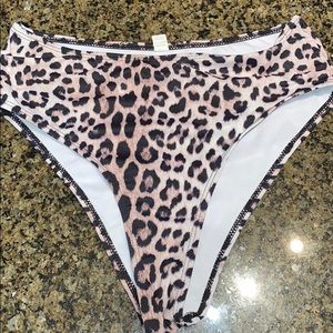 High waisted Leopard Swim Bottoms